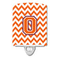 Carolines Treasures Letter O Chevron Orange and Regalia Ceramic Night Light, 6x4, Multicolor