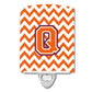 Carolines Treasures Letter Q Chevron Orange and Regalia Ceramic Night Light, 6x4, Multicolor