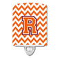 Carolines Treasures Letter R Chevron Orange and Regalia Ceramic Night Light, 6x4, Multicolor
