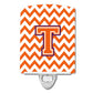 Carolines Treasures Letter T Chevron Orange and Regalia Ceramic Night Light, 6x4, Multicolor