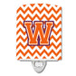 Carolines Treasures Letter W Chevron Orange and Regalia Ceramic Night Light, 6x4, Multicolor