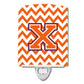 Carolines Treasures Letter X Chevron Orange and Regalia Ceramic Night Light, 6x4, Multicolor