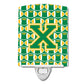Carolines Treasures Letter X Football Green and Gold Ceramic Night Light, 6x4, Multicolor