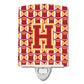 Carolines Treasures Letter H Football Cardinal and Gold Ceramic Night Light, 6x4, Multicolor