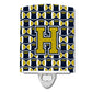 Carolines Treasures Letter H Football Blue and Gold Ceramic Night Light, 6x4, Multicolor