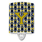 Carolines Treasures Letter Y Football Blue and Gold Ceramic Night Light, 6x4, Multicolor