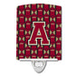 Carolines Treasures Letter A Football Garnet and Gold Ceramic Night Light, 6x4, Multicolor