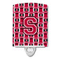 Carolines Treasures Letter S Football Crimson and White Ceramic Night Light, 6x4, Multicolor
