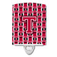 Carolines Treasures Letter T Football Crimson and White Ceramic Night Light, 6x4, Multicolor