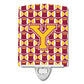 Carolines Treasures Letter Y Football Maroon and Gold Ceramic Night Light, 6x4, Multicolor