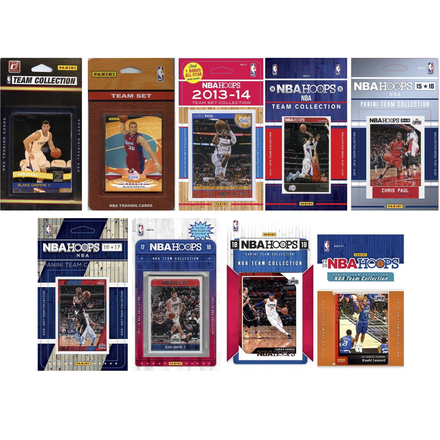 Nba Los Angeles Clippers 9 Different Licensed Trading Card Team Sets