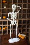 Rustic White Metal Skeleton On A Stand
