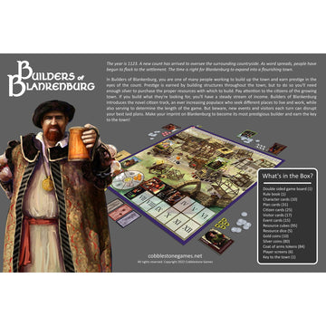 Cobblestone Games Builders Of Blankenburg: 2Nd Edition Board Game - Worker Placement, Ages 14+, 2-5 Players
