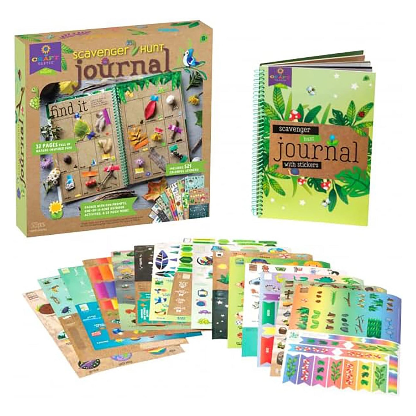 Craft-Tastic Scavenger Hunt Journal - Nature Diy Craft Kit - 32 Page Journal With Over 500 Stickers - Ages 6+