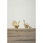 KALALOU Set of 2 Antique Turkeys, White Metal Decor - Model CZG1039