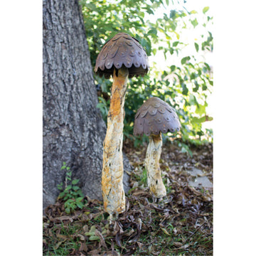 KALALOU Metal Mushrooms Set - One Size, Brown, Model CZG1108