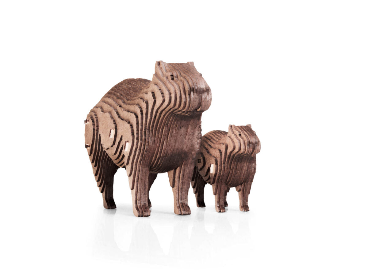 Capybara Coin Bank — Wooden Building Kit, 139 Pieces