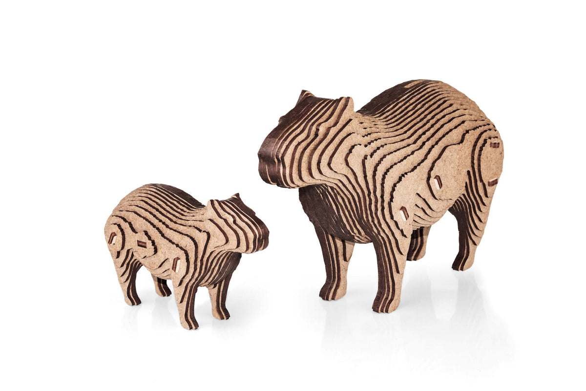 Capybara Coin Bank — Wooden Building Kit, 139 Pieces