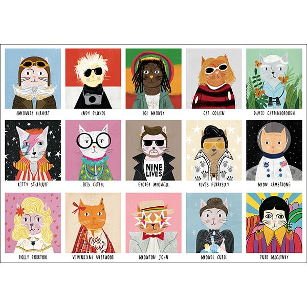 Cat Icons 1000 Piece Jigsaw Puzzle Happily