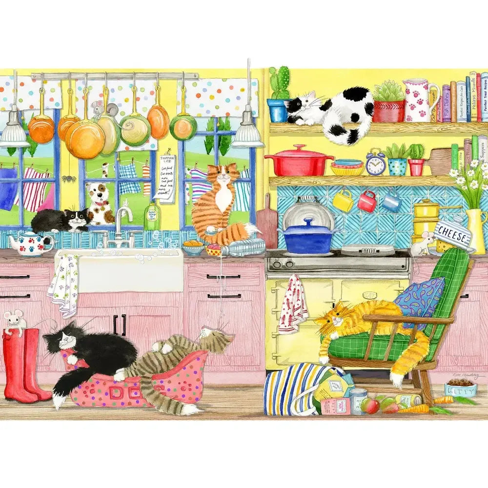 Catastrophe Cottage Set of 4 500 Piece Jigsaw Puzzles Gibsons