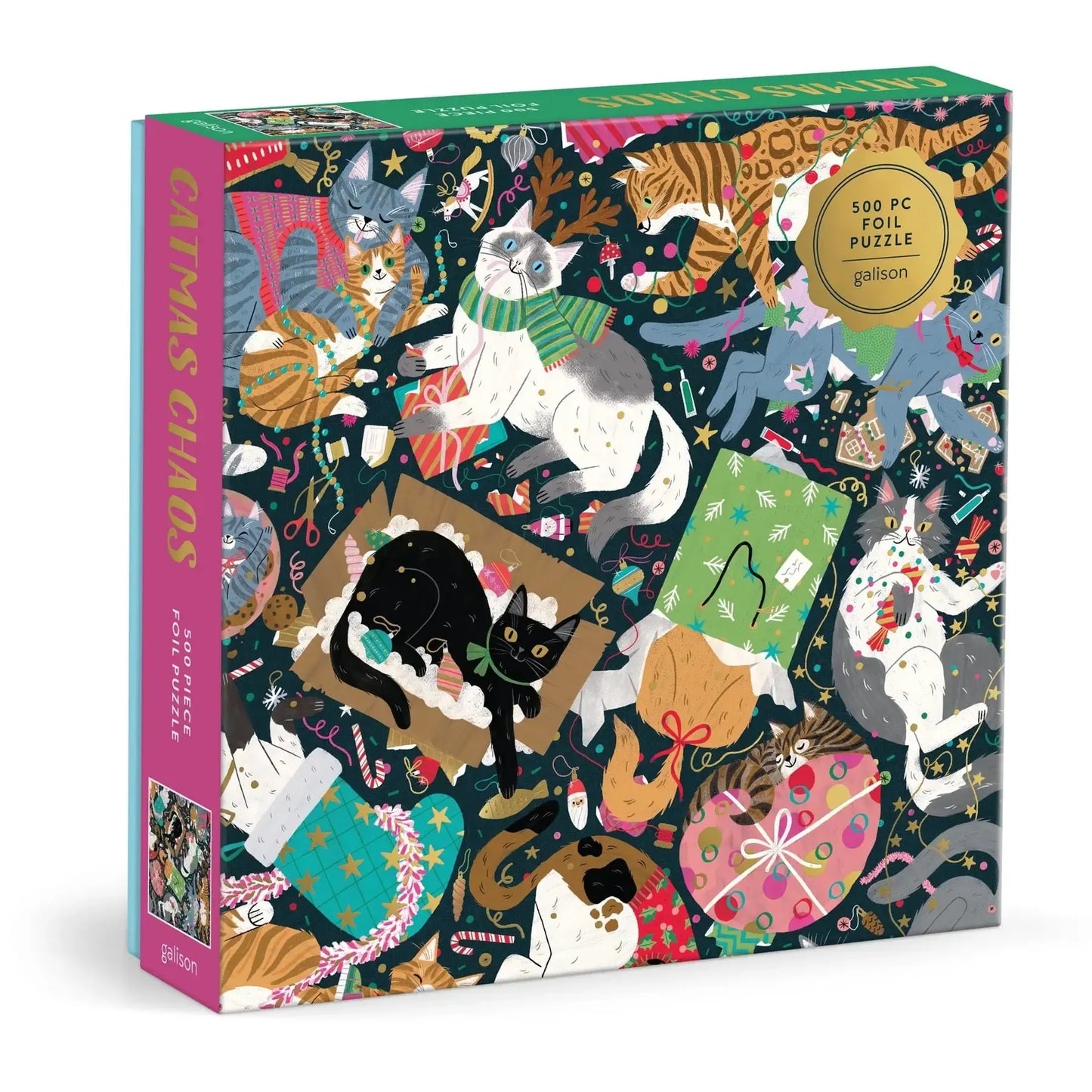 Catmas Chaos 500 Piece Jigsaw Puzzle Galison