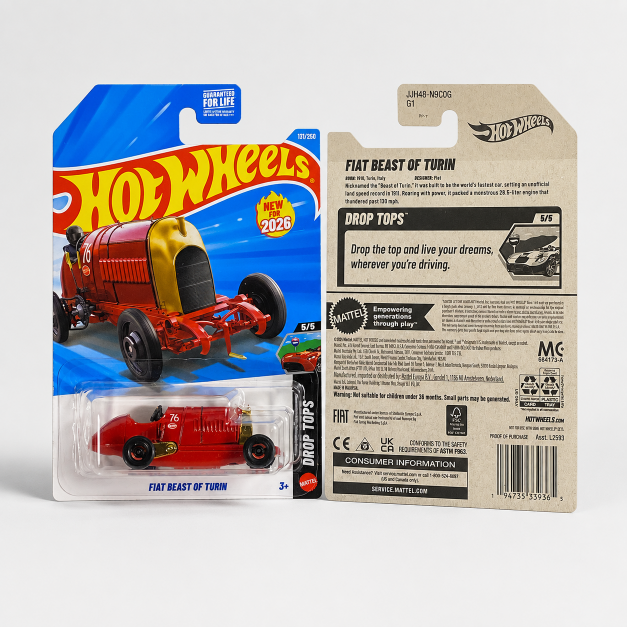 Hot Wheels Fiat Beast of Turin | Drop Tops Series 5/5 - 131/250