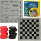 Bolaball 3-in-1 Giant Checkers & Tic Tac Toe Game, Reversible 26"x26" Carpet, Multi-Color, Indoor/Outdoor, Model 317587-1