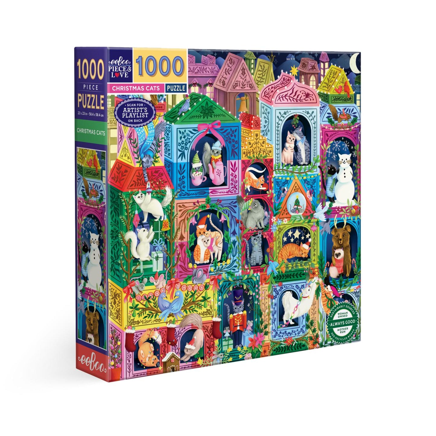 Christmas Cats 1000 Piece Jigsaw Puzzle eeBoo