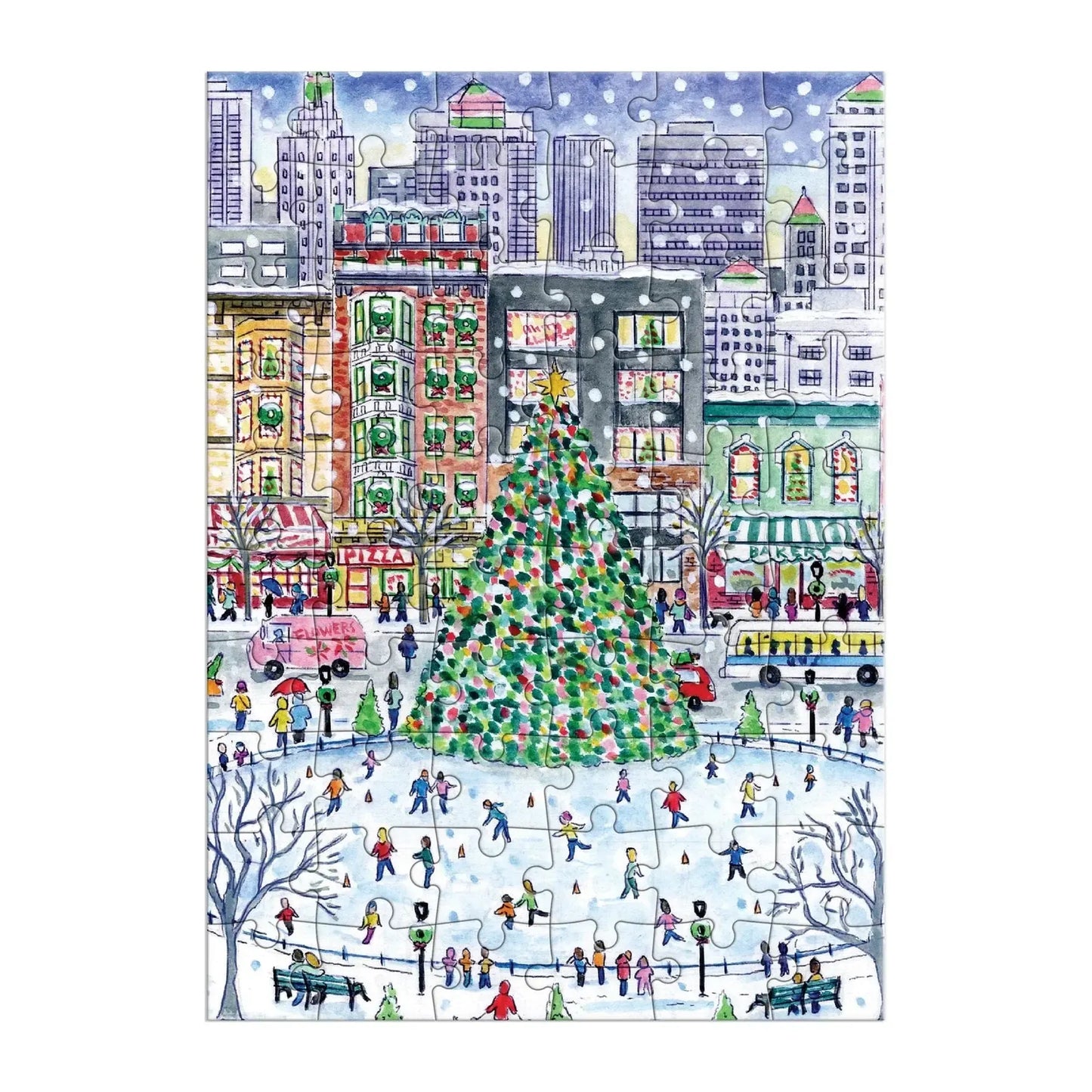 Christmas in the City Greeting Card 60 Piece Jigsaw Puzzle Galison