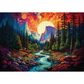 Chromatic Cliffs 1000 Piece Jigsaw Puzzle Trippy
