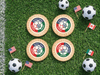 Maple Wood Soccer Coasters – Match Day Celebration Drinkware (4 Pack)