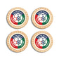 Maple Wood Soccer Coasters – Match Day Celebration Drinkware (4 Pack)