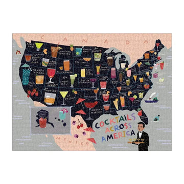 Cocktails Across America 1000 Piece Jigsaw Puzzle Galison