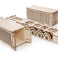 Container Semitrailer for Road King — Mechanical Wooden Model, 238 Pieces