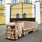 Container Semitrailer for Road King — Mechanical Wooden Model, 238 Pieces