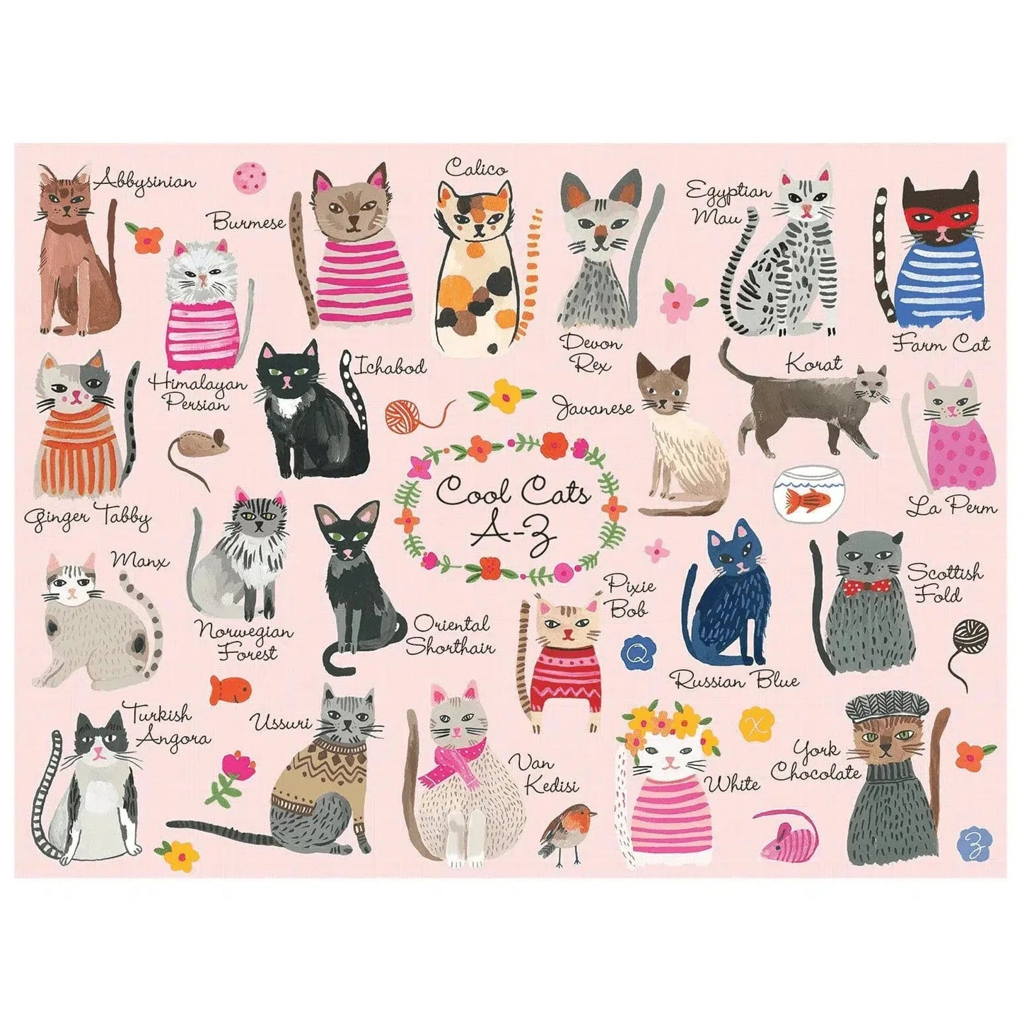 Cool Cats A-Z 1000 Piece Jigsaw Puzzle Mudpuppy