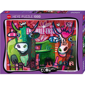 Cool Cattle Striped Cows 1000 Piece Jigsaw Puzzle Heye