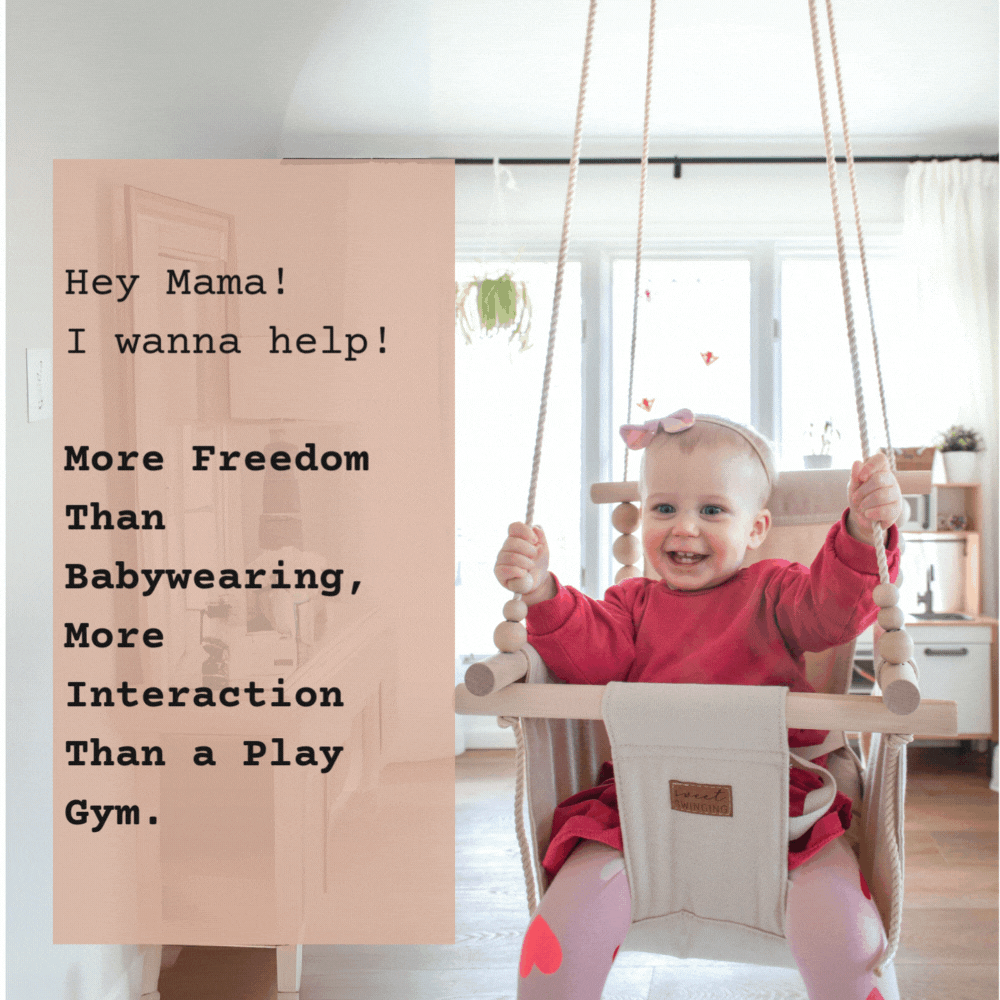 Indoor Cotton High Back Baby & Toddler Swing-Vanilla