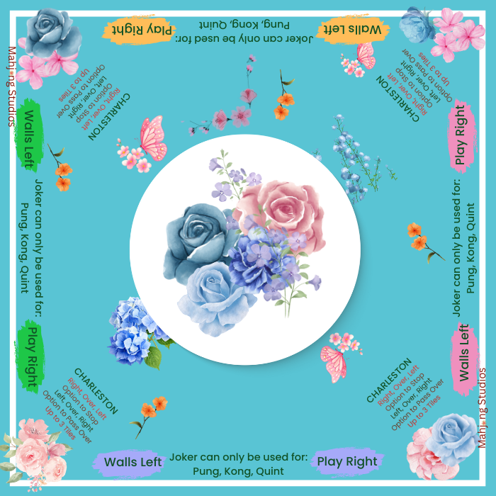 Blue Mahjong Tiles Bundle – American Mahjong 166 Tiles, Studio Tiles Clear Racks