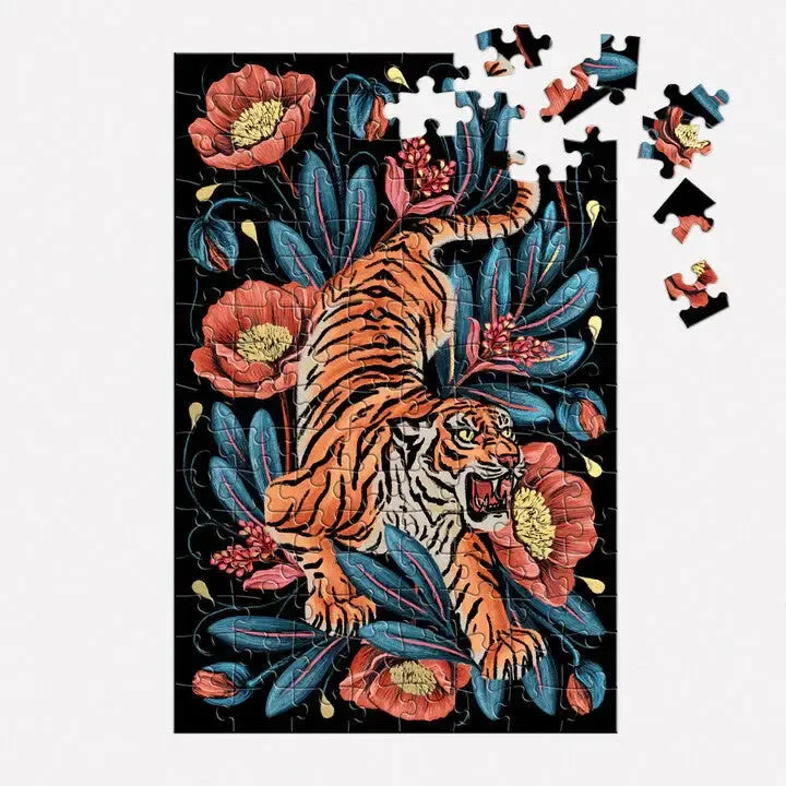 Courageous Tiger 128 Piece Matchbox Mini Jigsaw Puzzle Galison