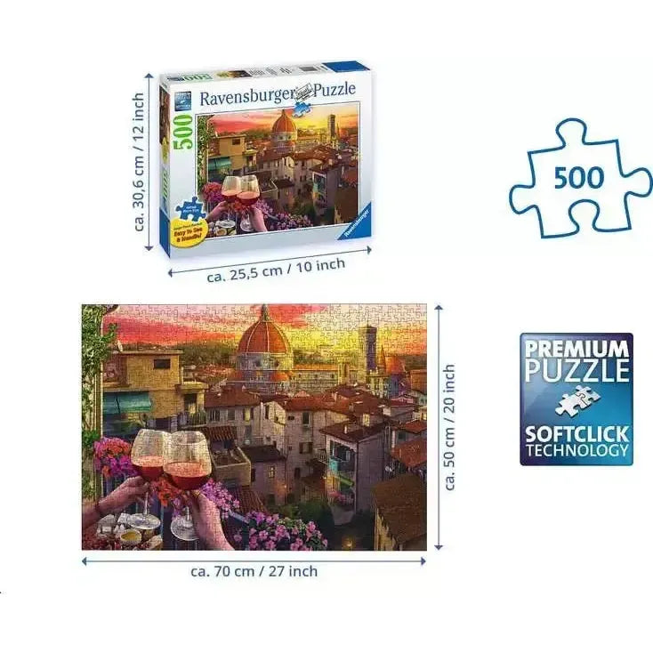 Cozy Wine Terrace 500 Large Piece Jigsaw Puzzle Ravensburger