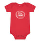 100% Airlume Combed, Ring-Spun Cotton Onesie  - Crawl Walk Run (Size 6-12 mo)