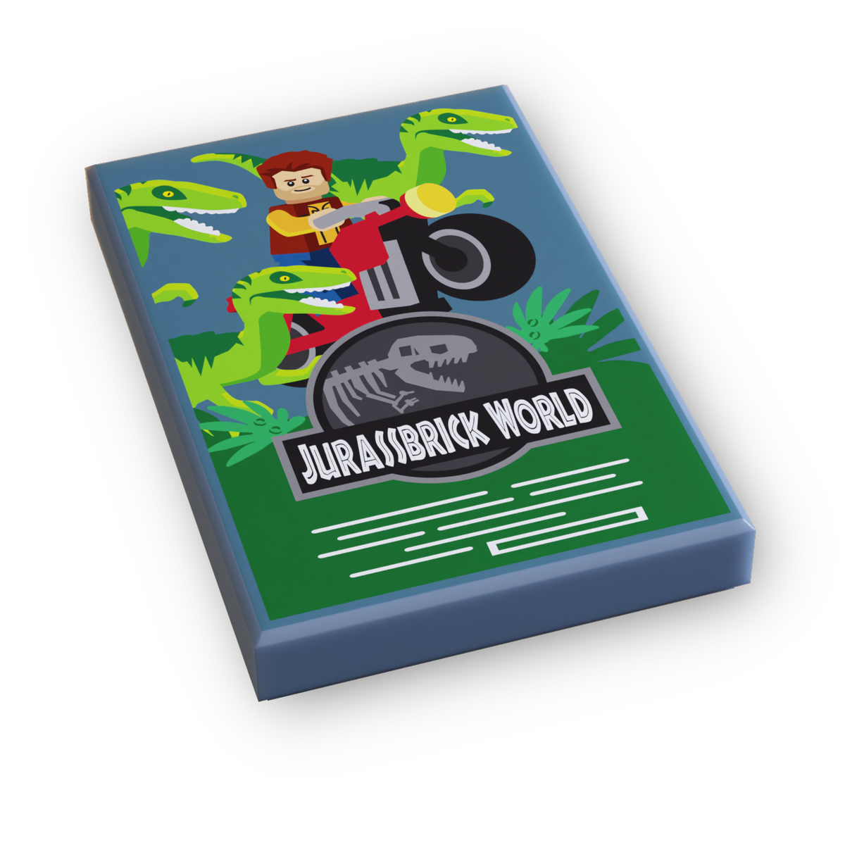 Jurassbrick World Movie Cover (2x3 Tile)