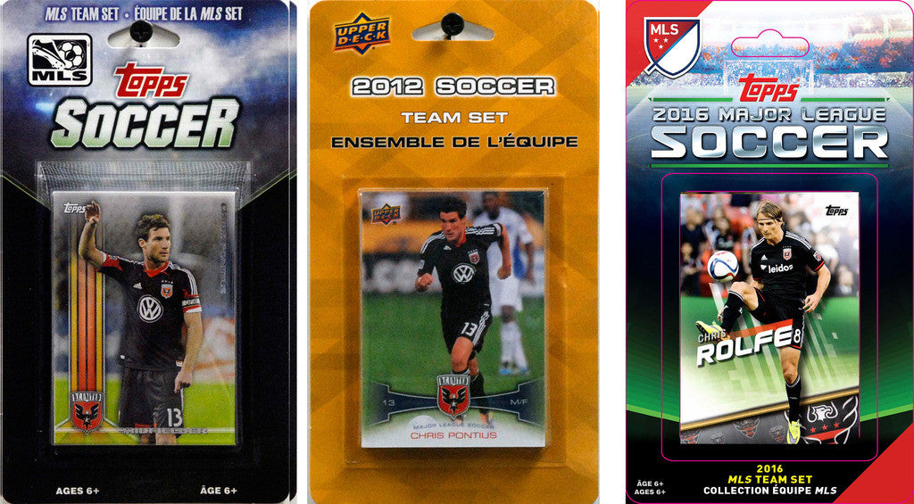 MLS D.C. United 3 Different Licensed Trading Card Team Sets