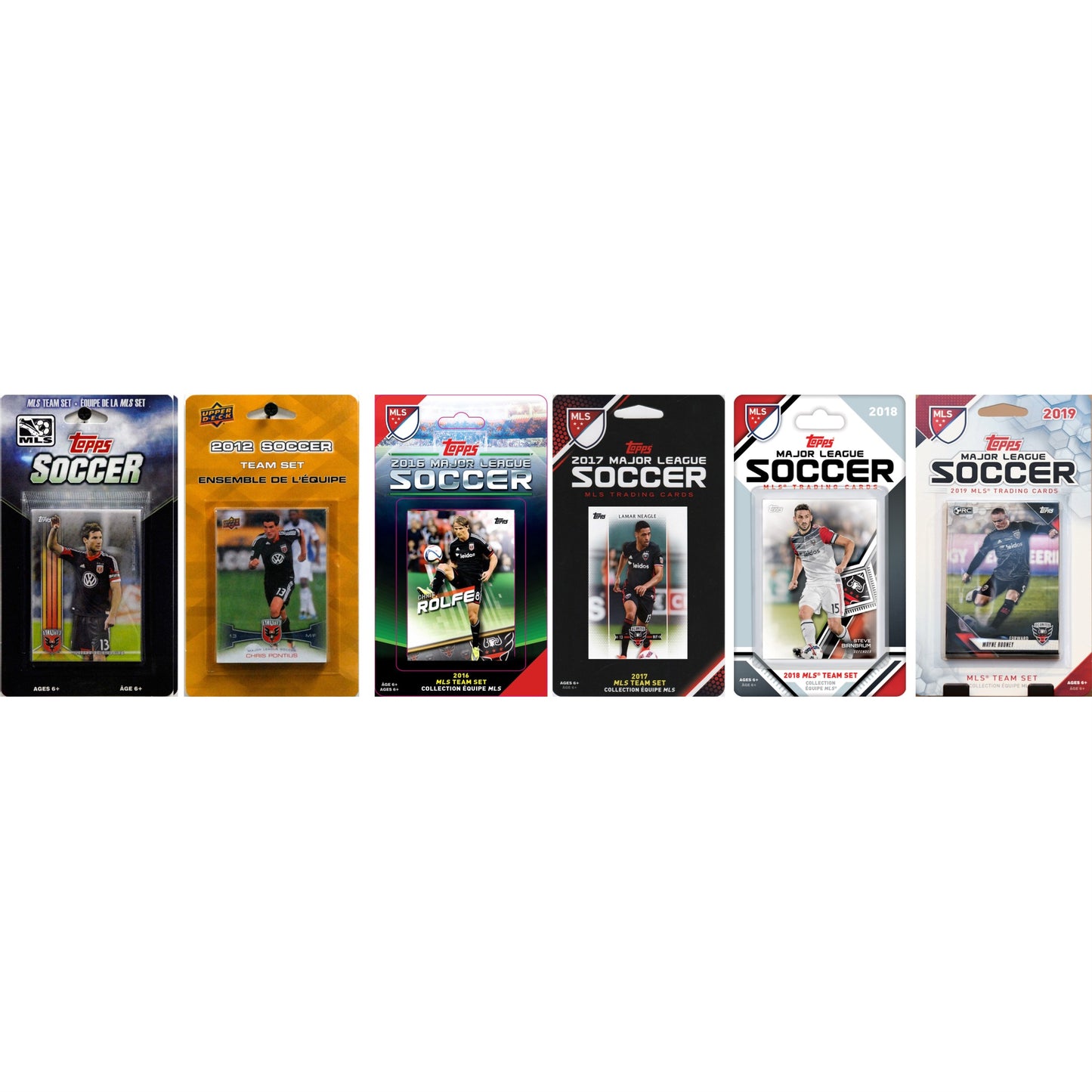 Mls D.C. United 6 Different Licensed Trading Card Team Sets