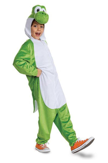 Yoshi Costume Hooded Jumpsuit, Official Super Mario Character Costume For Kids, Size (14-16)