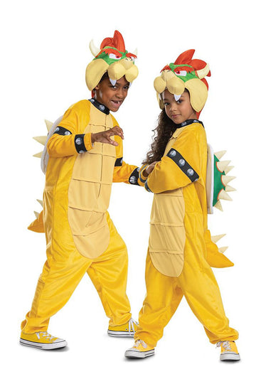 Bowser Costume Hooded Jumpsuit, Official Super Mario Character Costume For Kids, Size (14-16)