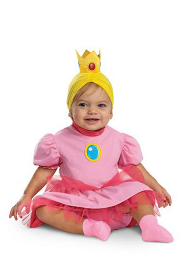Disguise Infant Princess Peach Costume, Official Super Mario Bros Outfit For Babies, Size (6-12 Months)