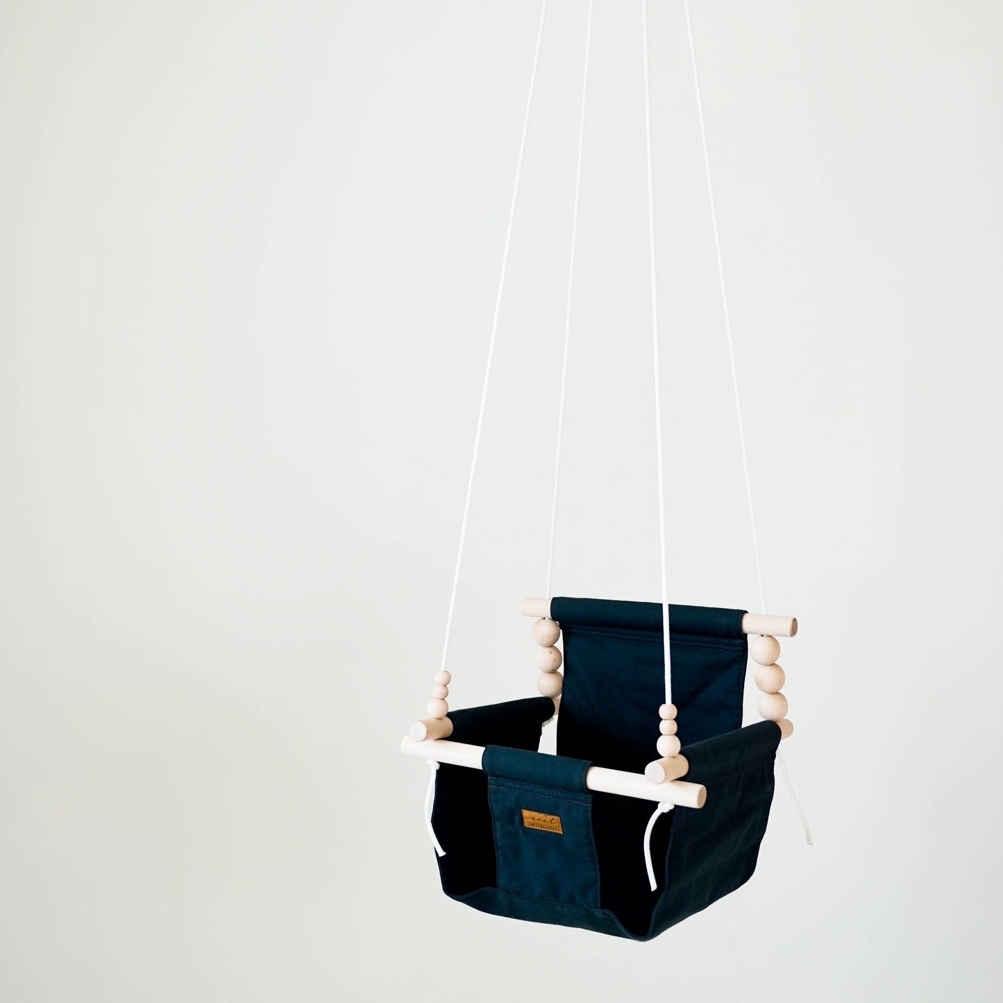 Indoor Cotton High Back Baby Swing-Peppercorn