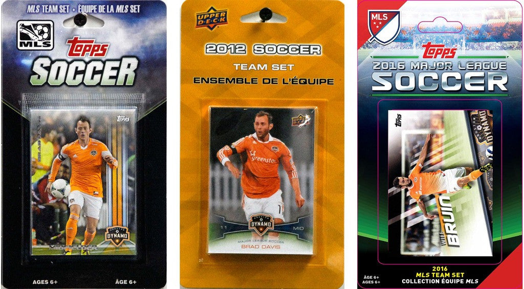 MLS Houston Dynamo 3 Different Licensed Trading Card Team Sets
